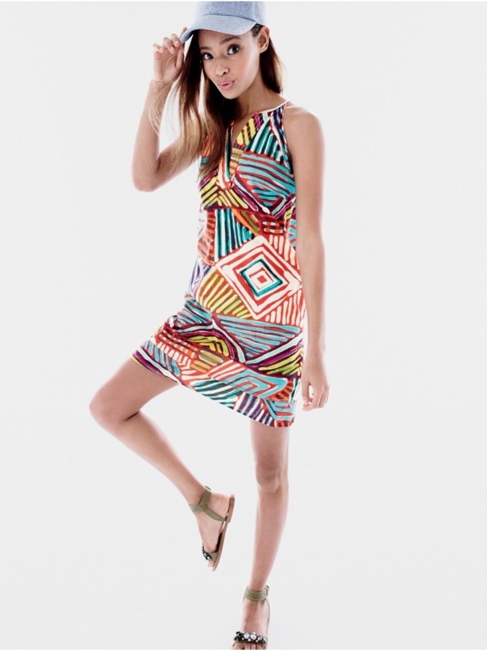 J. Crew Collection Geometric Brushstroke Cotton Sundress 8 M Black Label